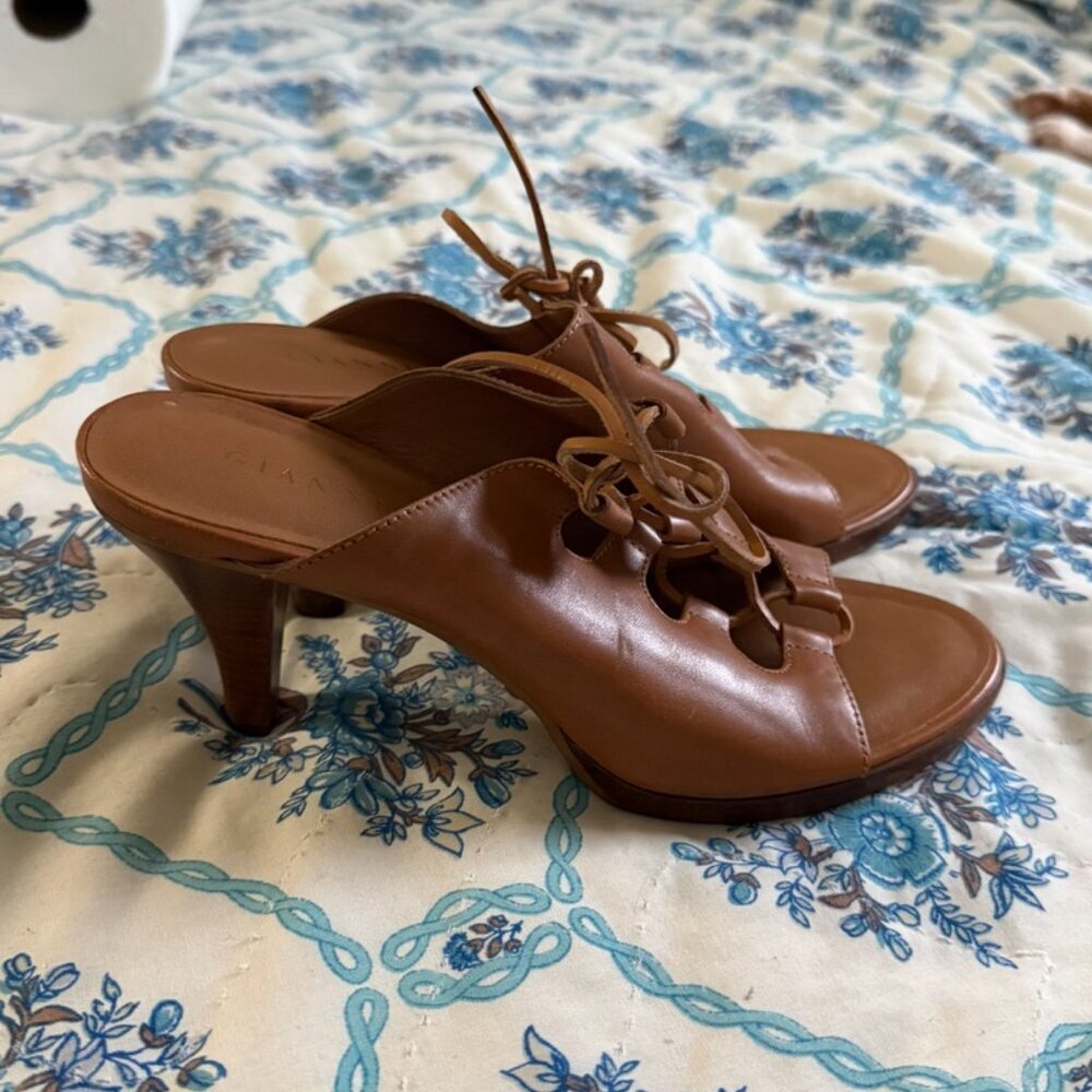 Gianni Bini Brown Lace Up Heel - Picture 10 of 13